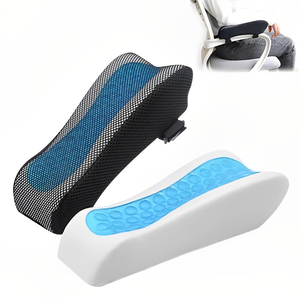 HANNEA 2Pcs Chair Armrest Pads For Office Chair Gaming Chair Armrest Cover Cooling Gel Ergonomic Elbow Pillow Memory Foam Arm Rest Pads Pressure Relief Thick Arm Support Cushion, Black HANNEA 2Pcs Chair Armrest Pads For Office Chair Gaming Chair Armrest Cover Cooling Gel Ergonomic Elbow Pillow Memory Foam Arm Rest Pads Pressure Relief Thick Arm Support Cushion, Black